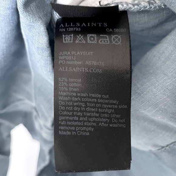 All Saints Denim Jumpsuit Size 6 - Picture 6 of 6